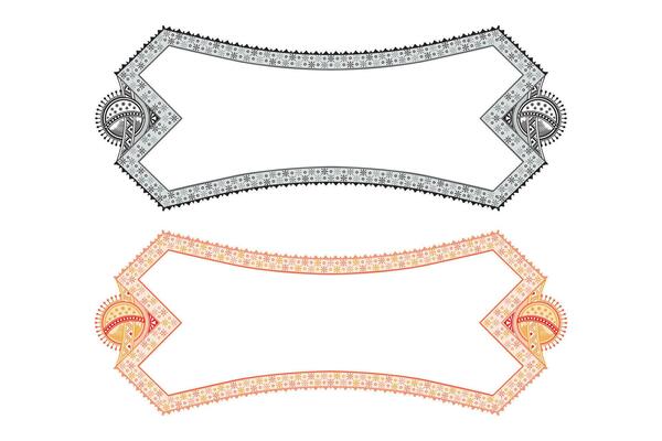 Hand drawn horizontal banners set with retro style ribbons decoration elements isolated vector illustration
