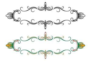 Hand drawn horizontal banners set with retro style ribbons decoration elements isolated vector illustration