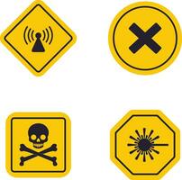 Danger Warning Attention Icon Set. With Different Types Sign. Vector Illustration Set.