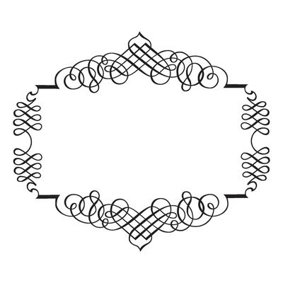 Vintage forged floral classic calligraphic retro vignette scroll frames ornamental design elements black set isolated vector