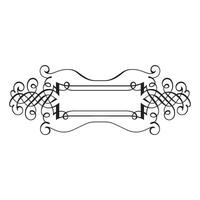 Vintage forged floral classic calligraphic retro vignette scroll frames ornamental design elements black set isolated vector
