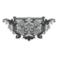 Vintage floral classic calligraphic retro vignette scroll frames ornamental design elements black set isolated vector