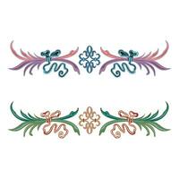 retro capítulo divisores remolino floral ornamento marcadores bosquejo conjunto vector