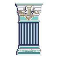 Antique white column realistic composition with isolated front view of architectural piece vector