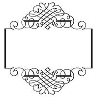 Vintage forged floral classic calligraphic retro vignette scroll frames ornamental design elements black set isolated vector