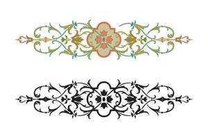 Vintage floral calligraphic floral vignette scroll corners ornamental design elements black set isolated vector