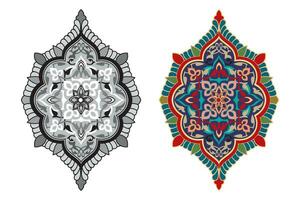 Vintage floral calligraphic floral vignette scroll corners ornamental design elements black and color set isolated vector