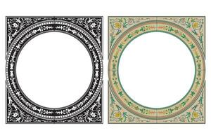 Vintage traditional realistic frames set on white background isolated vector illustration