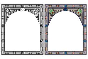 Vintage traditional realistic black and color frames set on white background isolated vector illustration