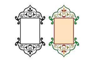 Vintage traditional realistic black and color frames set on white background isolated vector illustration