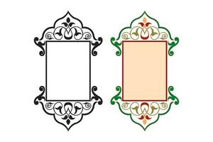 Vintage traditional realistic black and color frames set on white background isolated vector illustration