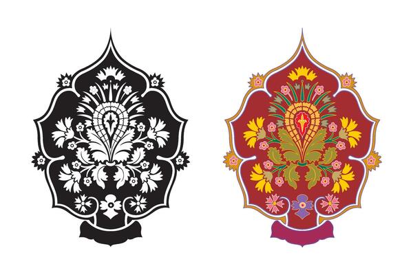Vintage floral calligraphic floral vignette scroll corners ornamental design elements black set isolated vector