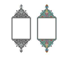 Vintage traditional realistic black and color frames set on white background isolated vector illustration