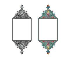 Vintage traditional realistic black and color frames set on white background isolated vector illustration