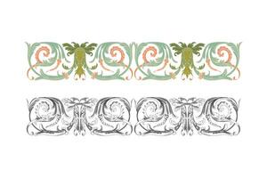Vintage floral calligraphic floral vignette scroll corners ornamental design elements black set isolated vector
