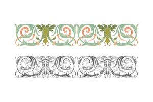 Vintage floral calligraphic floral vignette scroll corners ornamental design elements black set isolated vector