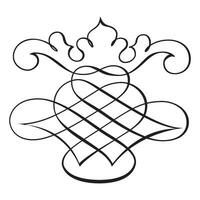 resumen Arábica Clásico decorativo caligrafía ornamental silueta símbolo para tatuaje aislado vector