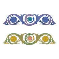 Retro chapter dividers swirl floral ornament bookmarks sketch set vector