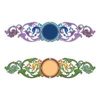 Retro chapter dividers swirl floral ornament bookmarks sketch set vector