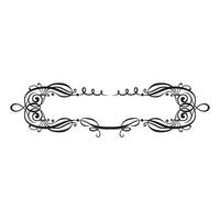 Vintage forged floral classic calligraphic retro vignette scroll frames ornamental design elements black set isolated vector