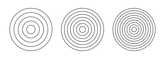 Set of polar grids concentric circles. Wheel of life or habits tracker. Collection of circle diagrams divided on segments. Blank polar graph paper. Vector template.