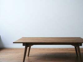 AI generated Empty Wooden table on the White background Close up view. High quality photo