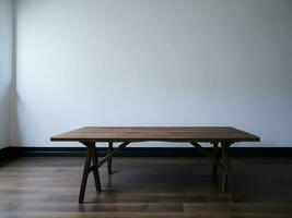 AI generated Empty Wooden table on the White background Close up view. High quality photo