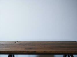 AI generated Empty Wooden table on the White background Close up view. High quality photo