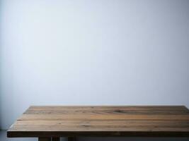 AI generated Empty Wooden table on the White background Close up view. High quality photo