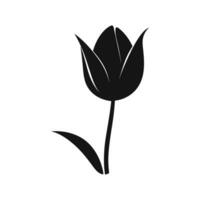 A Tulip Flower Vector Silhouette isolated on a white background