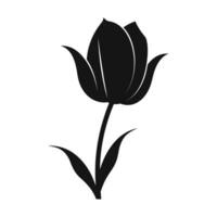 A Tulip Flower Vector Silhouette isolated on a white background