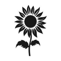 A Sunflower Vector Silhouette isolated on a white background