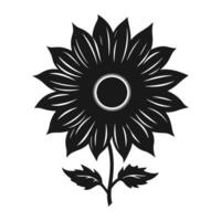 A Sunflower Vector Silhouette isolated on a white background