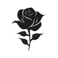 A Rose Flower Vector Silhouette isolated on a white background