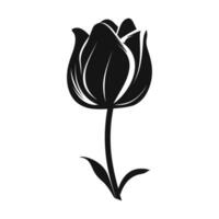 A Tulip Flower Vector Silhouette isolated on a white background