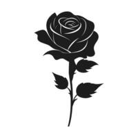A Rose Flower Vector Silhouette isolated on a white background