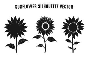 Sunflower Silhouette Vector set, Flowers Clipart Bundle