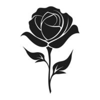 A Rose Flower Vector Silhouette isolated on a white background