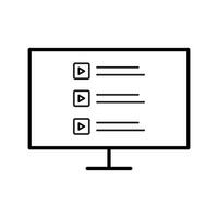 E-learning Black and White icon set. Online education Elements Outline editable icon set. Thin line icons set. Smart Learning. Online tuition, e-learning, video courses, Graduation, Education Modern. vector