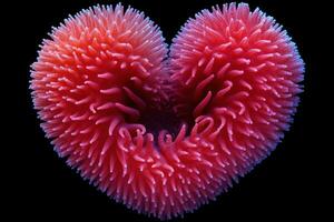 ai generado corazón conformado pólipos en un coral foto