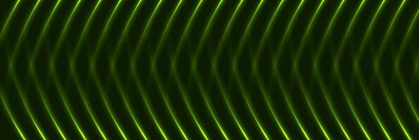 Green neon laser wavy lines abstract background vector