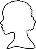 Women icon in line. isolated on elegant silhouettes with different hairstyles. symbol of African American Beautiful female face in profile. Vector for apps and website