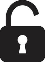 open Lock Icon in trendy flat style isolated  use for safety, privacy or Security system sign symbol. design, Vector for apps and website