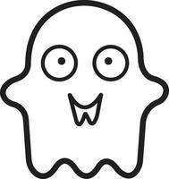 ghost cartoon icon in line. isolated on transparent background. collection of ghosts cartoon. scary ghostly monsters. Cute spooky character. Halloween art vector for holiday apps and websites