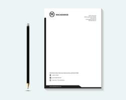 Black Creative and Clean Letterhead. Corporate modern Letterhead design template vector