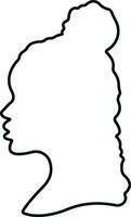 mujer icono en línea. aislado en elegante siluetas con diferente peinados símbolo de africano americano hermosa hembra cara en perfil. vector para aplicaciones y sitio web