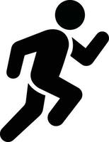 corriendo deporte hombre icono en departamento. aislado en conteniendo corredor, carrera, finalizar, chico palo figura corriendo rápido y trotar elementos. símbolo vector para aplicaciones y sitio web