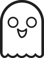 ghost cartoon icon in line. isolated on transparent background. collection of ghosts cartoon. scary ghostly monsters. Cute spooky character. Halloween art vector for holiday apps and websites