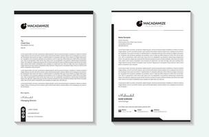 Black Creative and Clean Letterhead. Business with Corporate modern Letterhead design template. vector