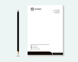 Black Creative and Clean Letterhead. Corporate modern Letterhead design template. vector